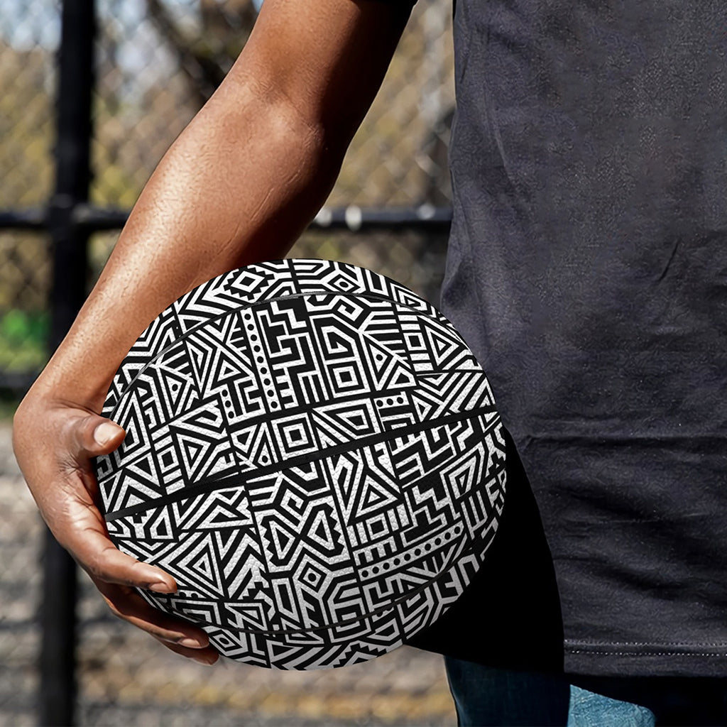 Black And White Geometric African Print Basketball