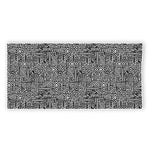 Black And White Geometric African Print Beach Towel