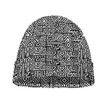 Black And White Geometric African Print Beanie