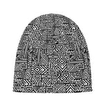 Black And White Geometric African Print Beanie