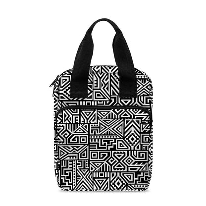Black And White Geometric African Print Bible Tote Bag