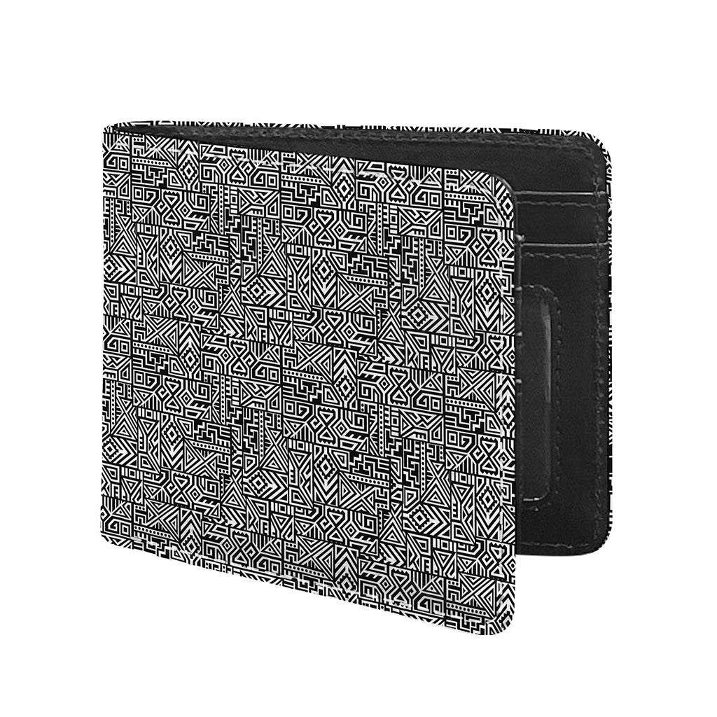 Black And White Geometric African Print Bifold Wallet