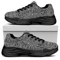 Black And White Geometric African Print Black Chunky Shoes