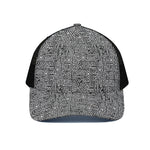 Black And White Geometric African Print Black Mesh Trucker Cap