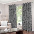 Black And White Geometric African Print Dimout Grommet Curtains