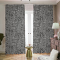 Black And White Geometric African Print Dimout Pencil Pleat Curtains