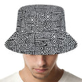 Black And White Geometric African Print Bucket Hat