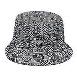 Black And White Geometric African Print Bucket Hat