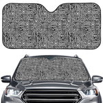 Black And White Geometric African Print Car Windshield Sun Shade