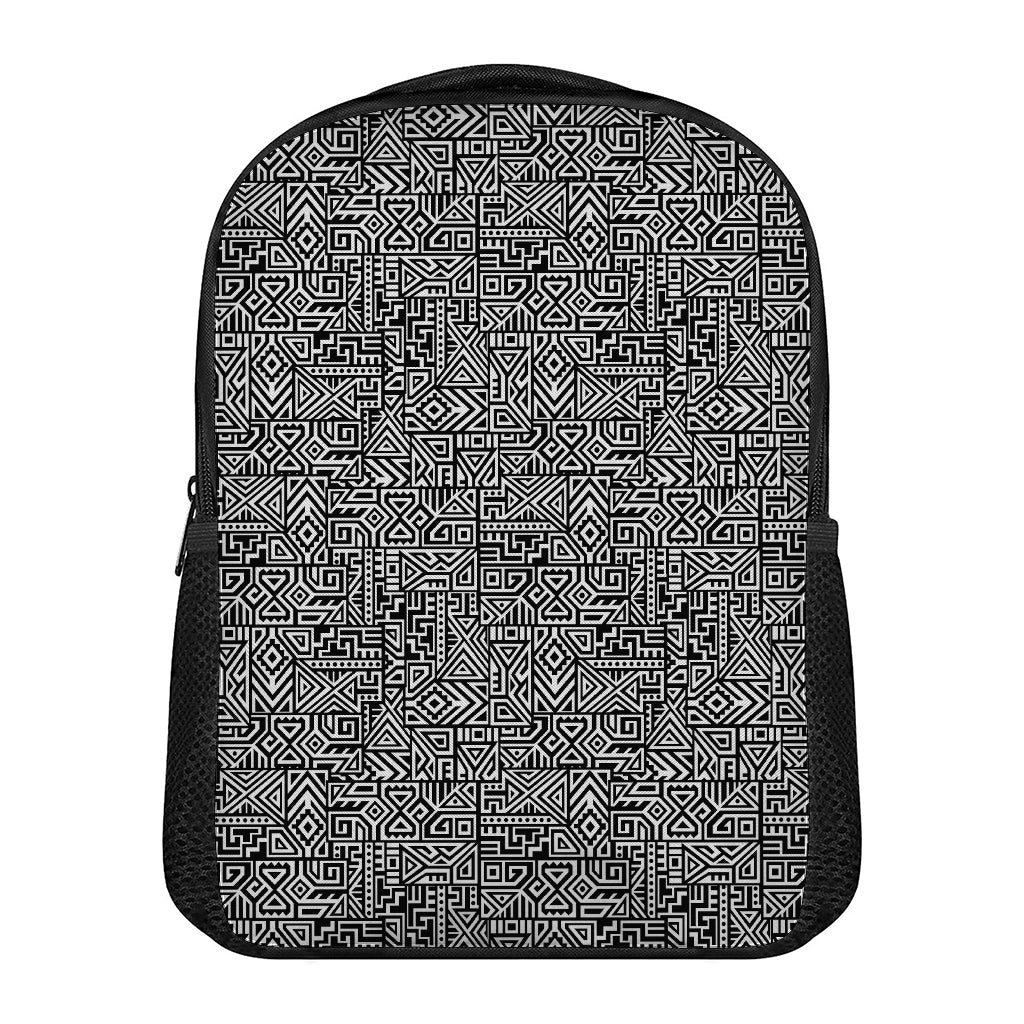 Black And White Geometric African Print Casual Backpack