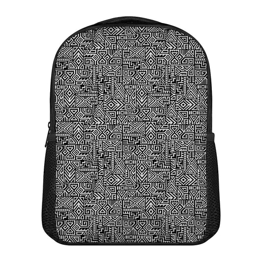 Black And White Geometric African Print Casual Backpack