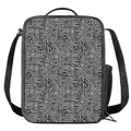 Black And White Geometric African Print Crossbody Lunch Bag