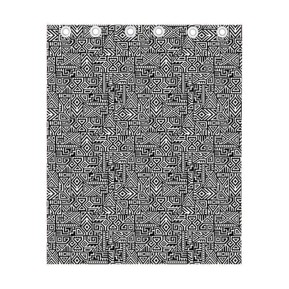 Black And White Geometric African Print Curtain