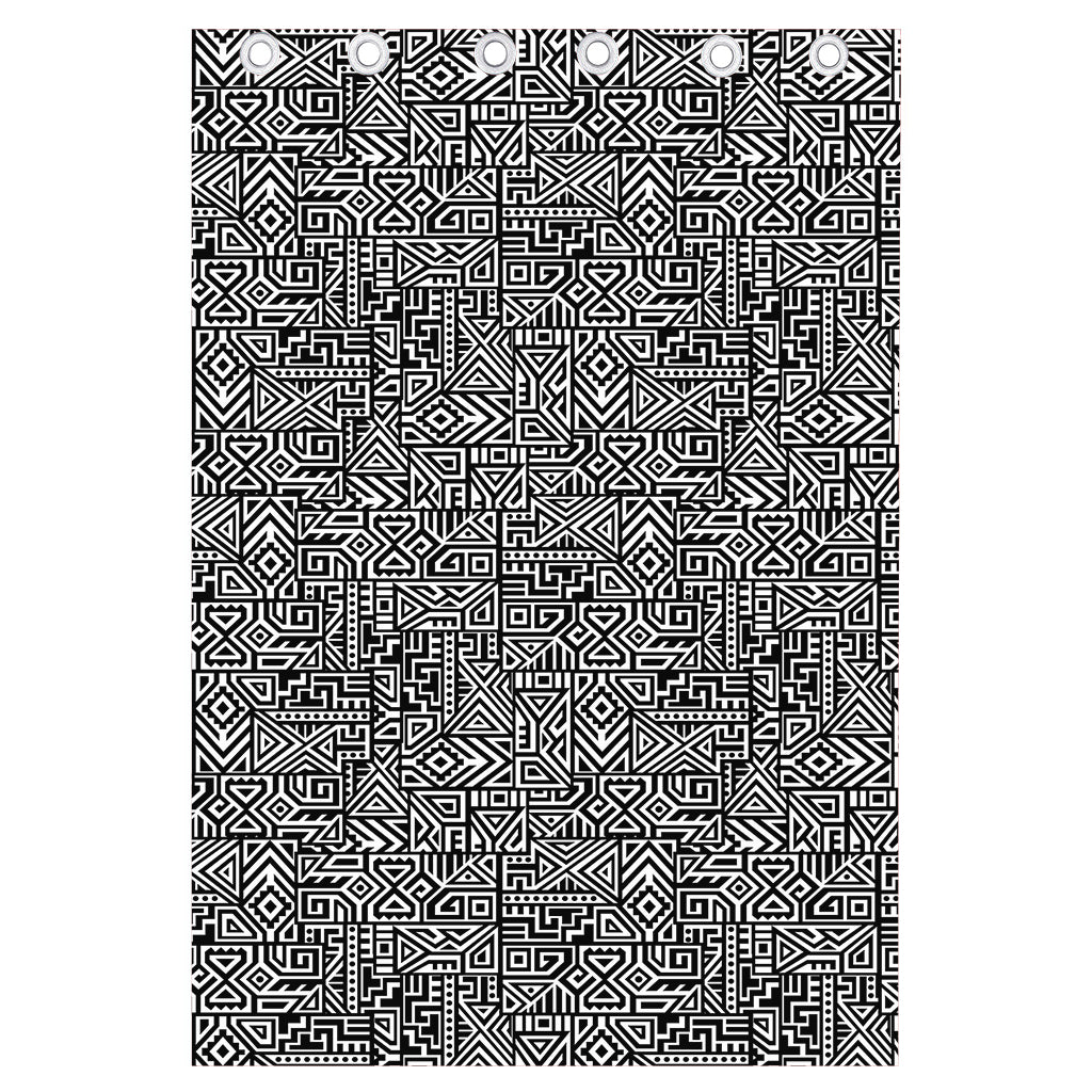 Black And White Geometric African Print Curtain