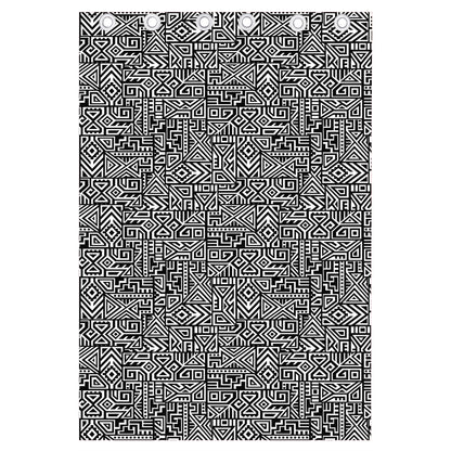 Black And White Geometric African Print Curtain