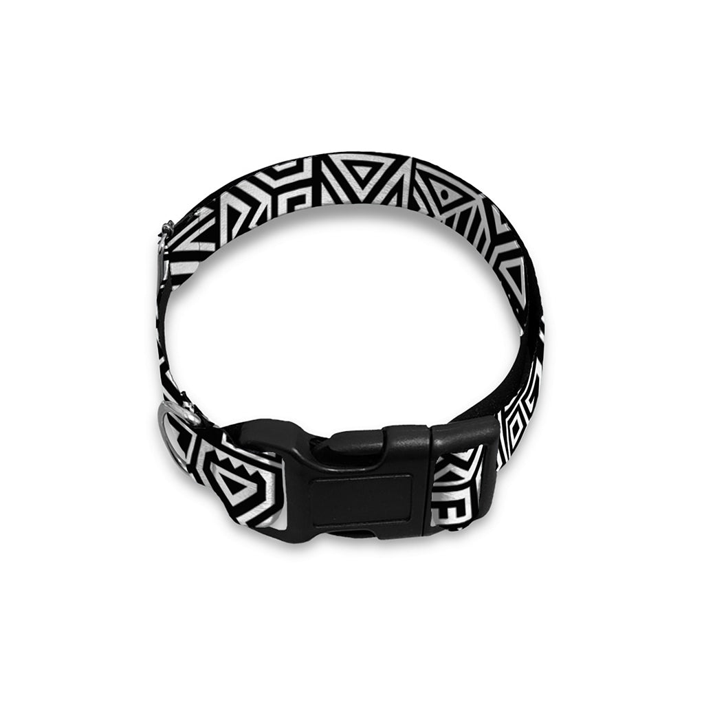 Black And White Geometric African Print Dog Collar