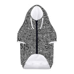 Black And White Geometric African Print Dog Zip Up Hoodie