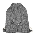 Black And White Geometric African Print Drawstring Bag