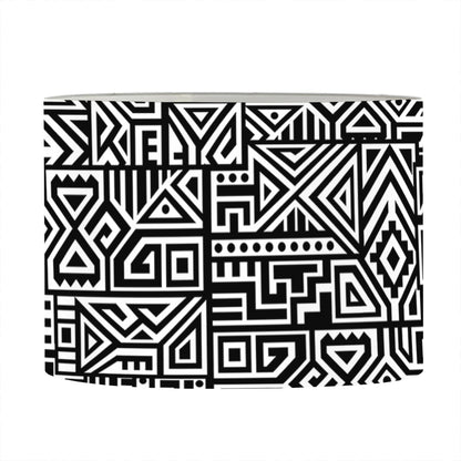 Black And White Geometric African Print Drum Lamp Shade