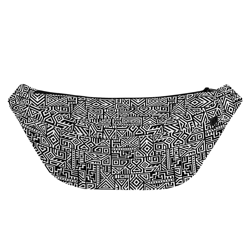 Black And White Geometric African Print Fanny Pack