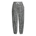 Black And White Geometric African Print Fleece Lined Knit Pants