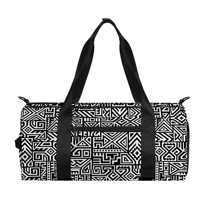 Black And White Geometric African Print Gym Bag