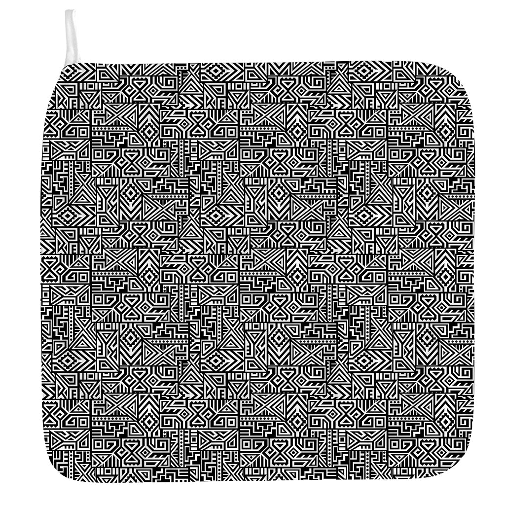 Black And White Geometric African Print Hand Towel