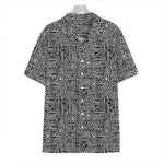 Black And White Geometric African Print Hawaiian Shirt