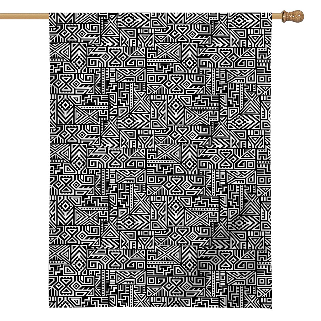 Black And White Geometric African Print House Flag