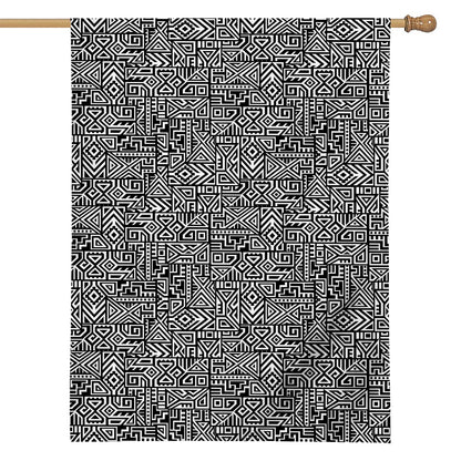 Black And White Geometric African Print House Flag