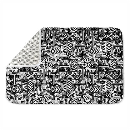 Black And White Geometric African Print Indoor Door Mat