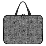Black And White Geometric African Print Laptop Sleeve With Handle