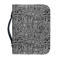 Black And White Geometric African Print Leather Bible Cover