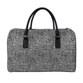 Black And White Geometric African Print Leather Duffel Bag