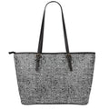 Black And White Geometric African Print Leather Tote Bag With Zipper