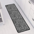 Black And White Geometric African Print Long Kitchen Mat