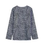 Black And White Geometric African Print Long Sleeve Short Coat