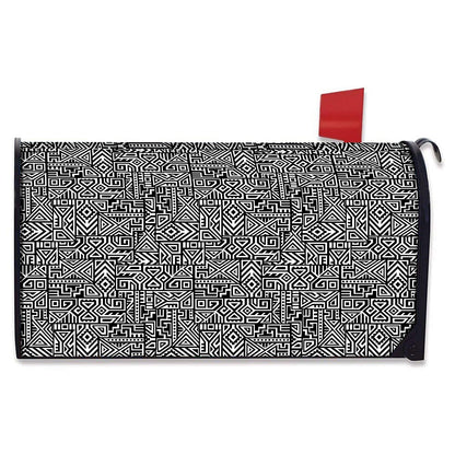 Black And White Geometric African Print Mailbox Cover