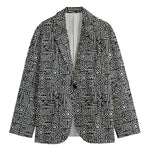 Black And White Geometric African Print Men's Blazer