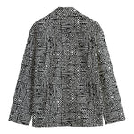 Black And White Geometric African Print Men's Blazer