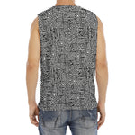 Black And White Geometric African Print Men's Fitness Tank Top