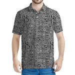 Black And White Geometric African Print Men's Polo Shirt