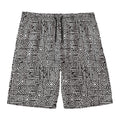 Black And White Geometric African Print Men's Swim Trunks