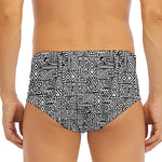 Black And White Geometric African Print Men's Triangle Swim Briefs