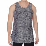 Black And White Geometric African Print Men's Velvet Tank Top