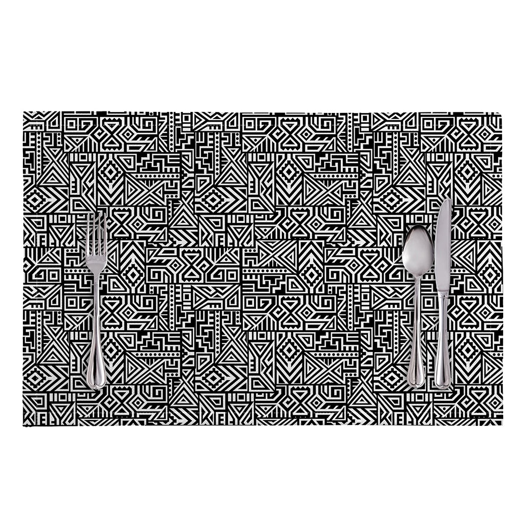 Black And White Geometric African Print Placemat