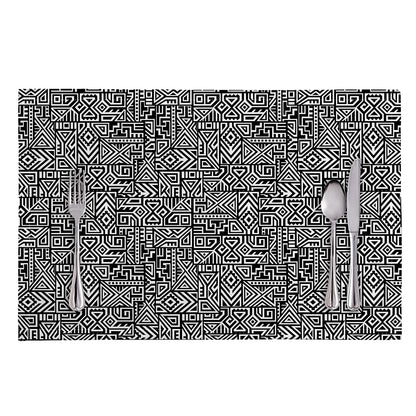 Black And White Geometric African Print Placemat