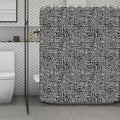 Black And White Geometric African Print Polyester Shower Curtain