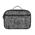 Black And White Geometric African Print Portable Lunch Bag
