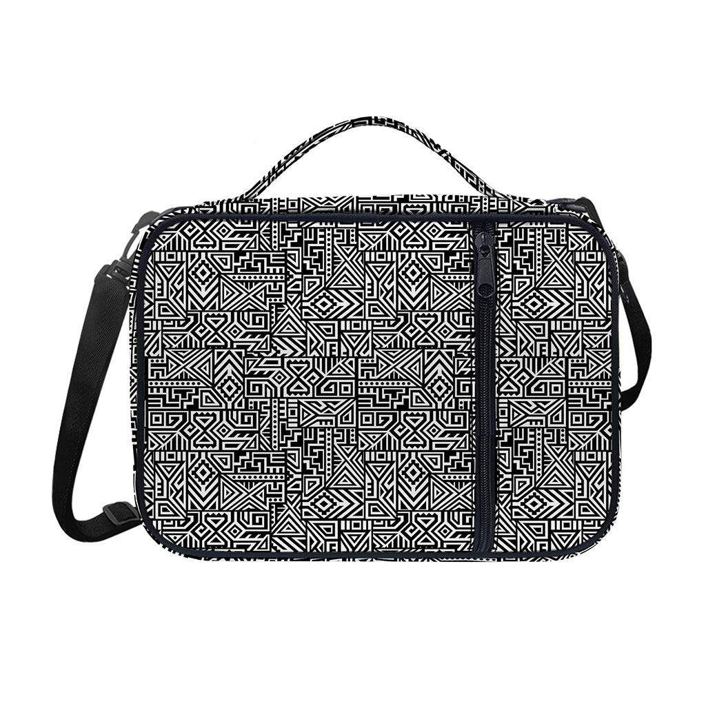 Black And White Geometric African Print Shoulder Strap Bible Bag